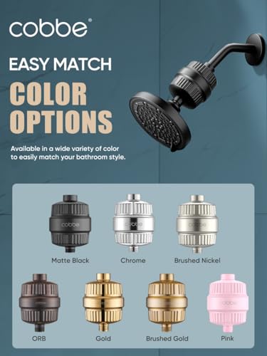 Cobbe HD HEAVY DUTY High Output Shower Filter – 99% REMOVAL Shower Head Filter for Hard Water, Heavy Metals, Chlorine and Harmful Substance, Improve your skin and hair - Black - Thumbnail 7