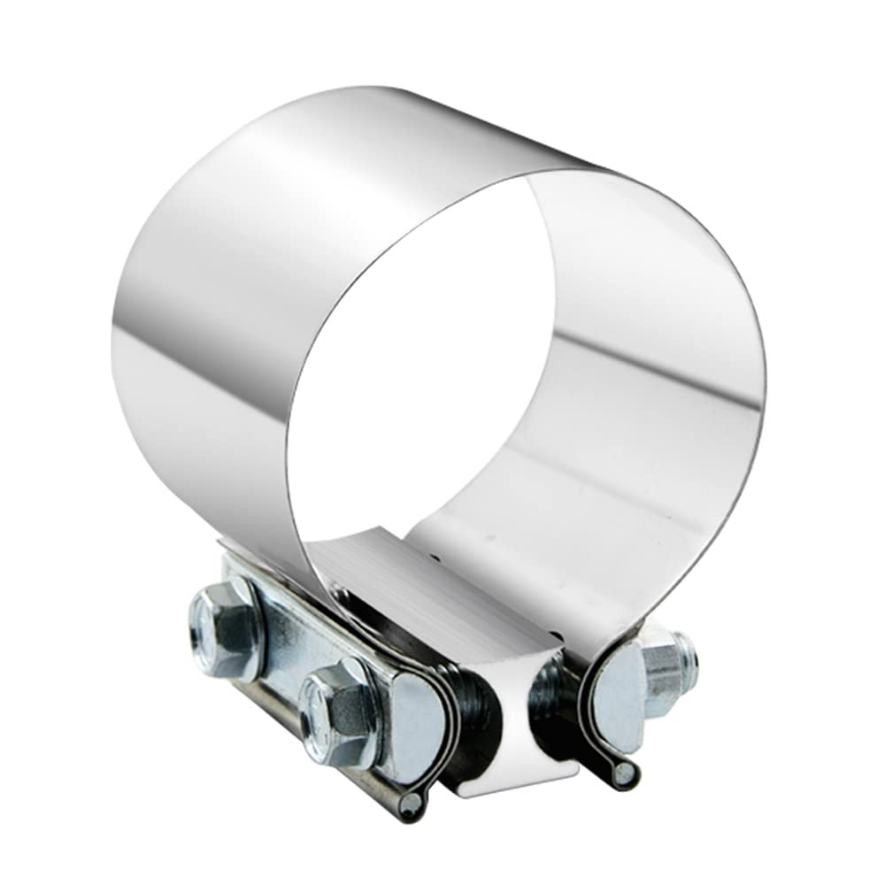 4" 4.0 Inch Exhaust Clamp Butt Joint Band Clamp Sleeve Coupler Stainless Steel 4 Inch for Exhaust Pipes, Mufflers and Catalytic Converters (1 PCS)