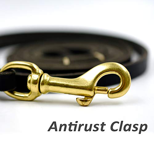 Aoklant Dog Leash - 4Ft 5Ft 6Ft Waterproof Genuine Leather - Dog Training/Walking/Camping Brown #TOP1