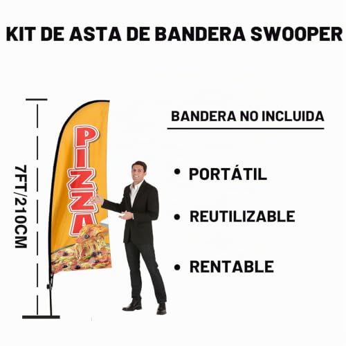 Equipo del poste de la bandera de la pluma publicitaria de 7FT sin viento 3