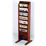 Wooden Mallet 7-Pocket Cascade Free-Standing Magazine Rack, Mahogany
