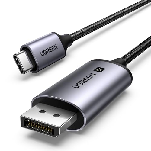 UGREEN Cable USB C a DisplayPort 1.4 8K@60Hz 4K@240Hz Cable Thunderbolt 4/3 a DisplayPort USB C a DP 1.4 32.4 Gbps Alu trenzado Compatible con MacBook Pro/Air, iPad, Mac Mini, Galaxy, XPS 15 3M