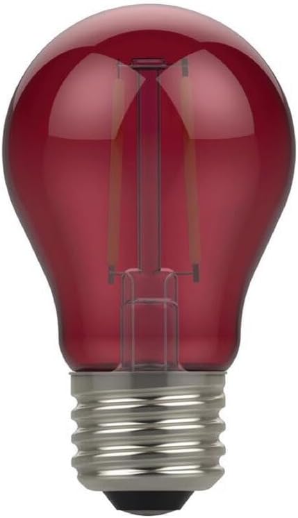 GE Lighting 93116635 LED Party Light Bulb, A15, Red, Soft White, 100 Lumens, 3-Watt - Quantity 1