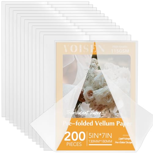 VOISEN 200 Stück vorgefaltetes Pergamentpapier