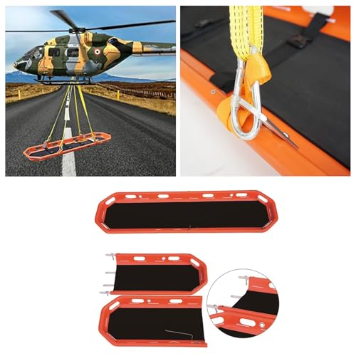 Barella Pieghevole Barella di Emergenza Barella di Soccorso in Elicottero con Imbracatura Speciale, barella Portatile separabile per carichi Pesanti per Soccorso Aereo, Marittimo, Montano, p