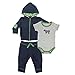 Yoga Sprout Baby-Boys 3 Piece Hoodie Bodysuit and Pant Set, Bear, 9-12 Months