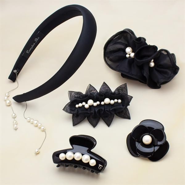 コンプレックスビズ　パール　バナナクリップ ポライトノーマルパール バナナクリップ(ブラック) | バナナ