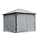 Home Deluxe - Vorhänge LED Solar Pavillon Azur - Farbe Grau - 100% Polyester - UV Beständig