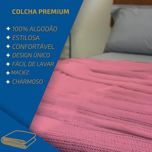 Cobertor Manta Térmica Colcha Casal Rosa, 1,80m x 2,20m