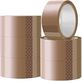 Packing Tape/Parcel Tape - Low Noise 6 Pack Rolls of Heavy Duty Brown Tape 48mm x 66m for Parcels, iSOUL Packaging and Boxes, Strong, Secure and Sticky Seal | Brown Parcel Tape