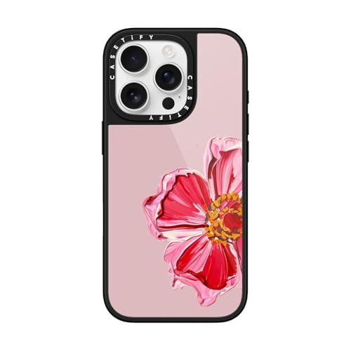 Coque iPhone 16 Pro Magsafe CASETiFY Glaze antichute housse de protection motif floral noir