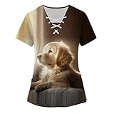 Womens Summer Short Sleeve Tees Printed Casual Loose T-Shirt Classic Basic Tunic Comfortable Tops V Neck Blouse Bra with Nipple Holes Blue T Shirt Women Woman White Tshirt