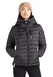  khujo Damen Jacke Lovina leicht Steppjacke Kapuze einfarbig Übergangsjacke einfarbig (Black, XXL)