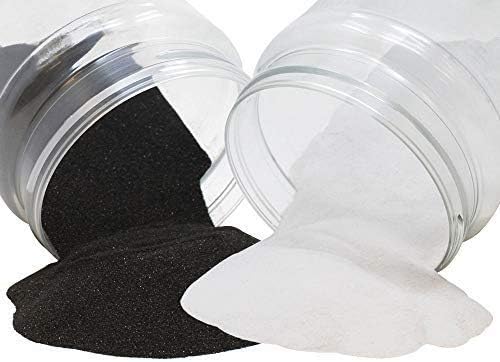 Sugar Size Crystal/Quartz Silica Sand for Home and Garden Decor; Aquarium Substrate; Terrarium; Colour: Black + White (1.5 KG White Sand+ 1.5 KG Black Sand)
