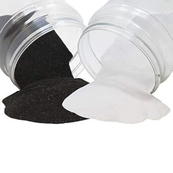 Sugar Size Crystal/Quartz Silica Sand for Home and Garden Decor; Aquarium Substrate; Terrarium; Colour: Black + White (500 Grams White Sand+ 500 Grams Black Sand)