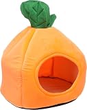 Disklok Flamingo Espace de Couchage pour Chat Olga Igloo Orange - 38x38x40cm - Idéal pour British Shorthair, Chartreux, Sphynx, Bengal et Siamois