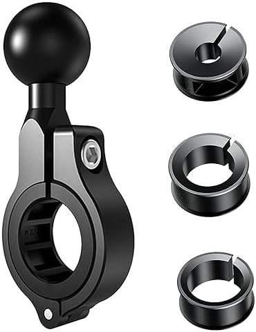 iMESTOU Aluminium 1" Ball Mount Adapter, Fits to Handlebar Diameter 0.86"-1.26" or Rear-View Mirror Pole, Compatible with Ram Phone Mounts with 1 Inch Ball Socket