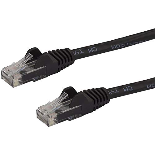 StarTech.com 7.5m CAT6 Ethernet Cable - Black CAT 6 Gigabit Ethernet Wire -650MHz 100W PoE RJ45 UTP Network/Patch Cord Snagless w/Strain Relief Fluke Tested/Wiring is UL Certified/TIA (N6PATC750CMBK)