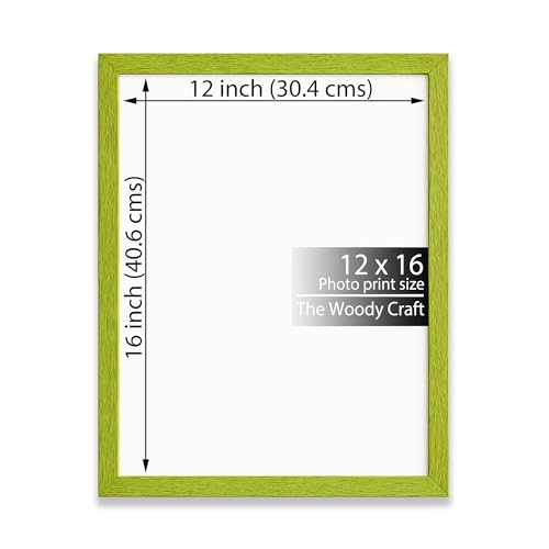 Image of Photo Frame 12x16 inch | Green Photo Frame For Wall With Fresh Color Appeal | Wall Photo Frames For Home Decoration | Wooden Frame With Sharp Lines | Photo Frames Online For Contemporary Decor
