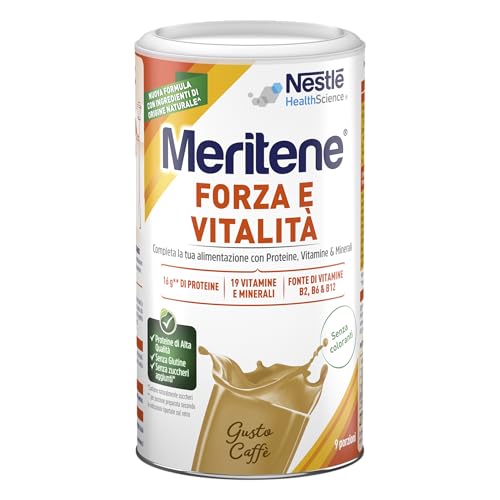 Meritene Forza & Vitalità gusto Caffè, integratore alimentare in Polvere | 270g | con Vitamine,...