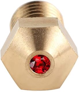 BCZAMD 3D Printer Extruder Hotend Accessories Ruby V6 Nozzle 0.4mm High Output Temperature for 3D Printiing PEI PEEK Carbon Fiber Filament, 1.75mm 1Pcs