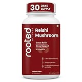 Rooted Reishi Mushroom Extract Capsules (60 Veg Caps, 500 mg) | Heart Health, Stress Relief, Liver. USDA Organic, 30% Beta Glucans, Certified Organic