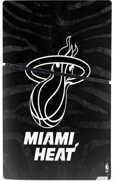 Skinit Decal Gaming Skin Compatible with PS5 Slim Digital Edition Console - Officially Licensed NBA Miami Heat Black Animal Print Design Black - AMLNBA16 image 3 of 4 B0CQMWSV9H