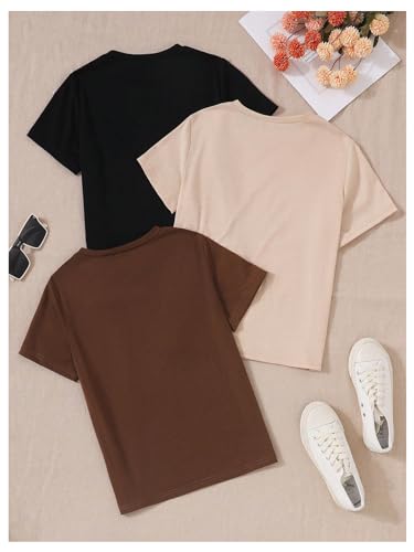 SHENHE Girl's Graphic Tees Crew Neck Short Sleeve Cute Summer Tops 3 Packs T Shirts2