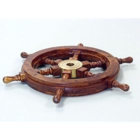 Hampton Nautical Deluxe Class Wood and Brass Decorative Ship Wheel 15" - Nautical Home Decoration Gifts 41OYSB5NJ9L. SS280