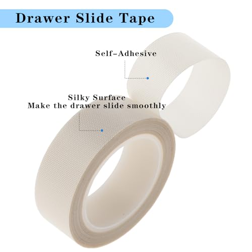 Dimeho Schubladenführungsband 19 mm reibungsarmes Klebeband Abdeckband abriebfestes Gleitband Oberflächenschutzband zur Reduzierung von Widerstand Geräuschen und Quietschen