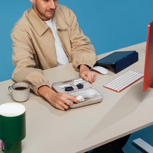 Image of DailyObjects Sand Park Tech Organiser | Travel Digital Accessories Storage Bag | Compact Travel Case for Camera Cables, Chargers, Memory Cards & Accessories | Durable & Stylish Storage Pouch