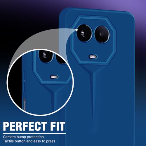 Image of WOW IMAGINE Slim Back Cover for Realme Narzo 60X 5G | Realme 11X 5G | 11X 5G | C67 5G | Blade Series Ultra Thin Case | Camera Protection | Soft Matte Silicone Flexible Mobile Case - Blue