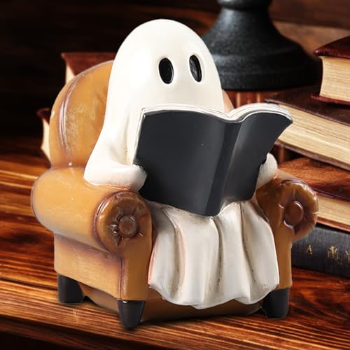 Halloween Decorations Indoor Ghost Reading Book Figurines Ghost Decor