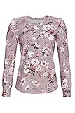Rundhalsausschnitt Ringella Solo per me Damen T-Shirt mit Blütenprint Mauve 48 0538407, Mauve, 48