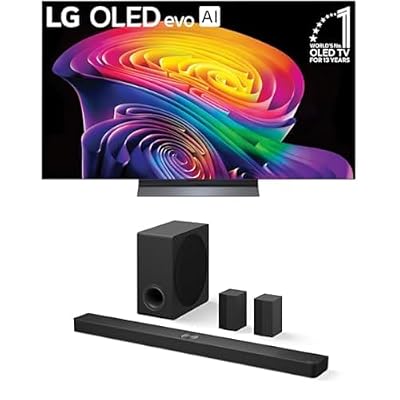 LG 55-Inch Class OLED evo C6 4K Smart TV (OLED55C6PUA, 2026) Bundle S90TR 7.1.3-Ch Soundbar, Dolby Atmos, Dolby Vision, Wow Orchestra, WOWCAST, Rear Speakers, Wireless Subwoofer