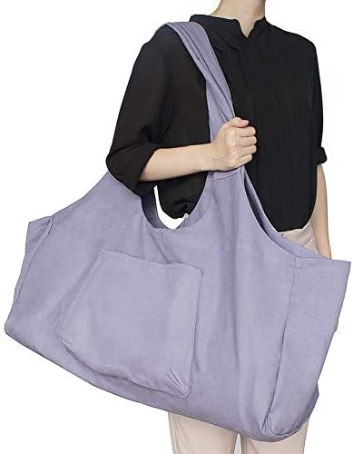 LiiZee Large Yoga Mat Bag Multi-Purpose Gym Bag Yoga Mat Tote Sling Carrier with Side Pocket Fits Most Size Mats