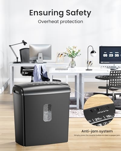 Locksworth 8-Sheet Micro Cut Paper Shredder P-4 High Security for Home Office Use with Handle, Shreds Credit Card/Staple 4 Gallons(Black) AZ1687 の商品画像 4