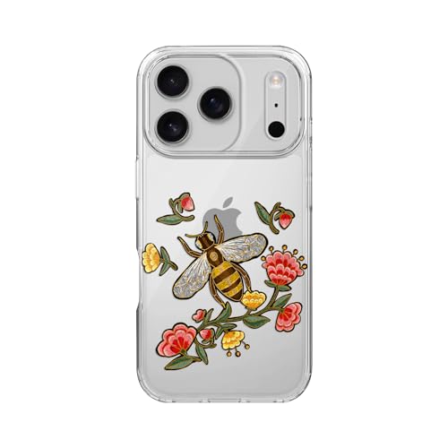 Coque iPhone 17 Pro Max transparente ajustée en TPU souple imprimé abeille durable