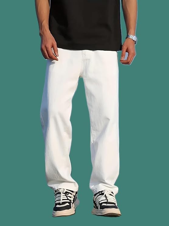 Image of THIRD QUADRANT Baggy Jeans for Men || Khaki Jeans || Jean Pant for man (in, Numeric, 30, Regular, Khakhi)