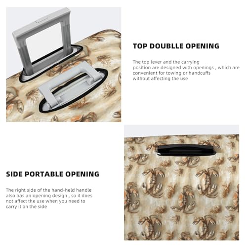 Luggage Cover - Retro Crab Print Travel Suitcase Covers For Luggage, High Elasticity Suit Case Cover Protector Fits 18-32 Inch4