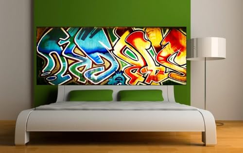 Jm-Déco Stickers tête de lit Tag Graffiti Tête de lit 100x39cm