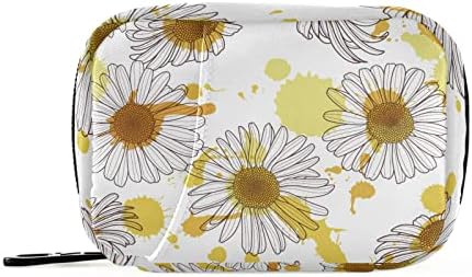 Eyanle Travel Pill Organizer Weekly Small Cute Pill Box Case Holder Container Dispenser 7 Day Medicine Organizer Vitamin Holder Floral Daisy