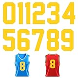 Guokuai 11 Pieces Heat Transfer Numbers 0 to 9 Jersey Numbers Soft Iron on Numbers for Team Uniform Sports T Shirt Football Basketball Baseball (Yellow-11Pcs, 8 Inch)