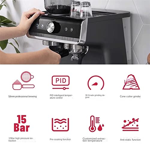 QYTEC Kfj Máquinas de café Generación Máquina de café Comercial Totalmente Semi-Automático Molienda Hogar Espumador de… - Imagen 4