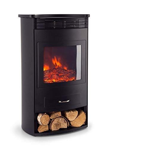 Preisvergleich Produktbild Klarstein Bormio Smart - Elektrokamin, 950 / 1900W, Thermostat, Wochentimer, OpenWindow Detection, App-Steuerung, verschiedene Flammeneffekte, zuschaltbare Heizung, Stauraum für Holzscheite, schwarz