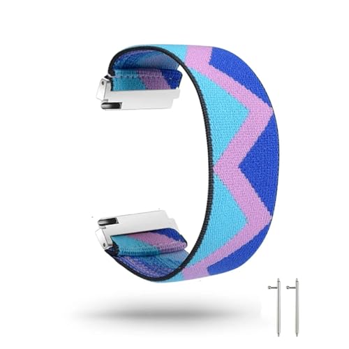 HASGTFM Correa de nailon elástica for reloj Samsung Galaxy Watch 3, 46mm active 2, 40mm, 44mm, 18, 20mm, 22mm, pulsera de nailon(Blue 141)