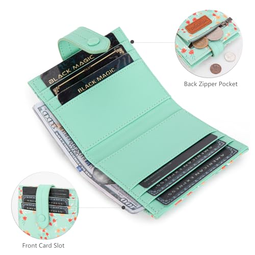 Image of Montana West X Wrangler Small Women's Wallet Slim Simple Girls Wallet RFID Credit Card Holder Minimalist Zipper Coin Pocket