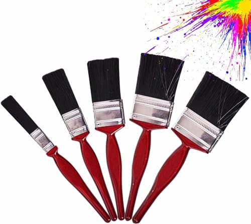 Pinceles profesionales con cabezales de pincel de cerdas fuertes, paquete de 5 piezas, suministros de arte, juego de pinceles de pintura al aire libre, herramienta de decoración para suministros de