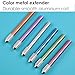 JANKOW 10Pcs Pencil Extenders, Pencil Lengthener, Crayon Extension with Aluminum Handle for School Office Supplies