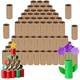 Paquete de 100 rollos de papel higiénico para manualidades, tubos redondos de cartón gruesos, rollos de toalla de papel vacíos para manualidades, artes de 3.7 x 1.54 pulgadas